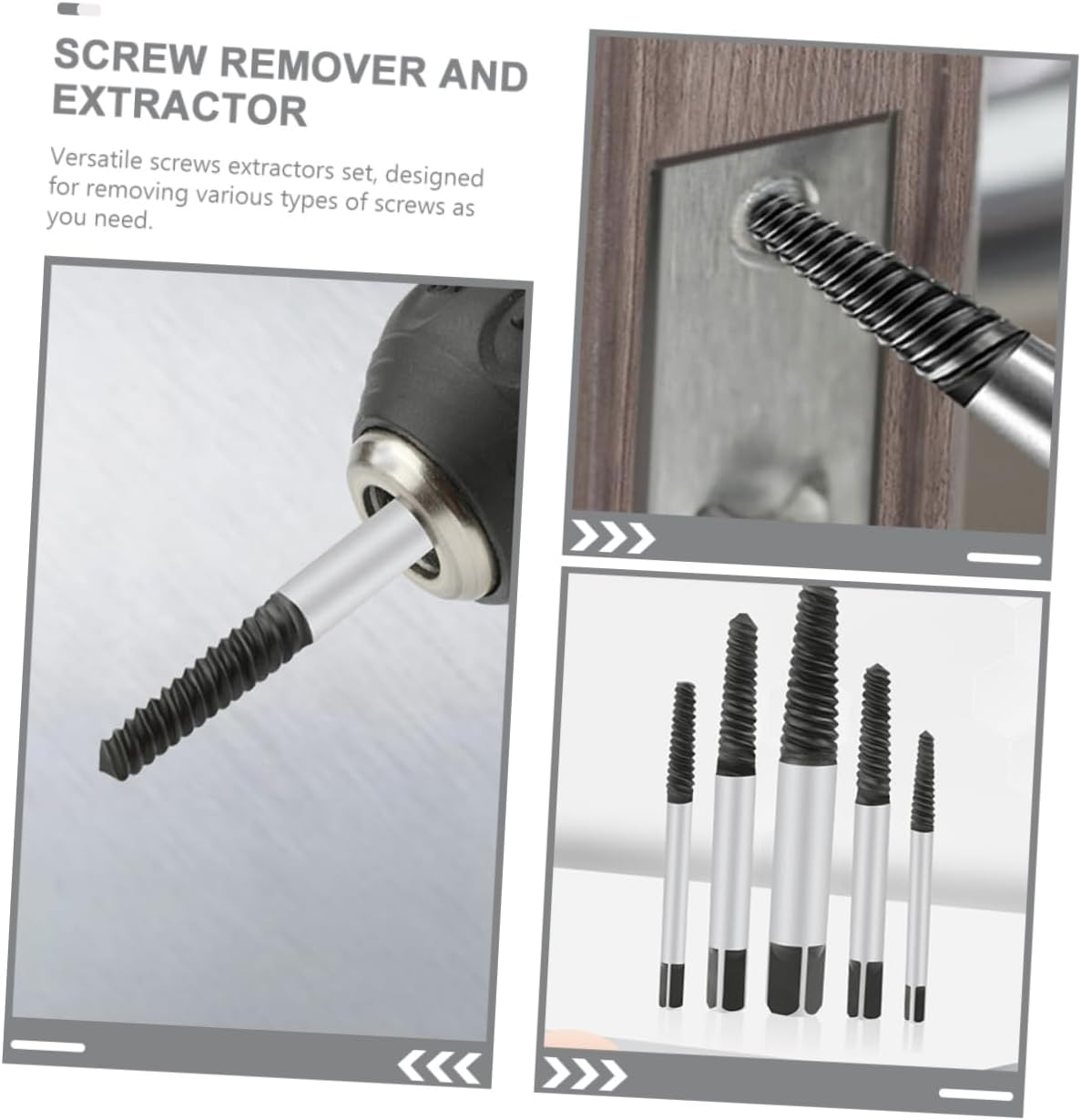 ORFOFE 5Pcs Stripped Bolt Remover and Small Screw Extractor Set, Spiral Flute Reverse Thread Tool for Damaged and Broken Screws Removal, Suitable for Automotive and Home Repair image number 6