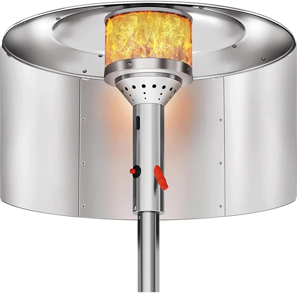 Tuperoymse Patio Heater Reflector Shield, Heat Focusing Reflector for round Natural Gas and Propane Patio Heaters Outdoor Easy Install