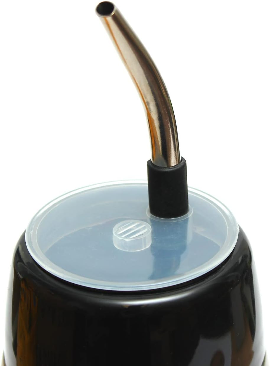 Mate Green Yerbomos 4.0 Black 580 Ml for Yerba Mate Tee 580 Ml, a Portable Accessory for Yerba Mate, Works like a Thermos Flask with a Water Bottle and Keeps the Water, Silver-Black, 13308 image number 4