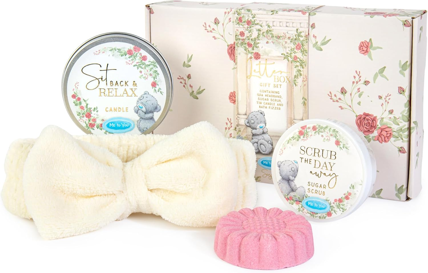 Me to You Tatty Teddy Letterbox Gift Set for Relaxation Includes Candle, Bath Fizzer, Spa Headband and Sugar Scrub - Signature Collection image number 4