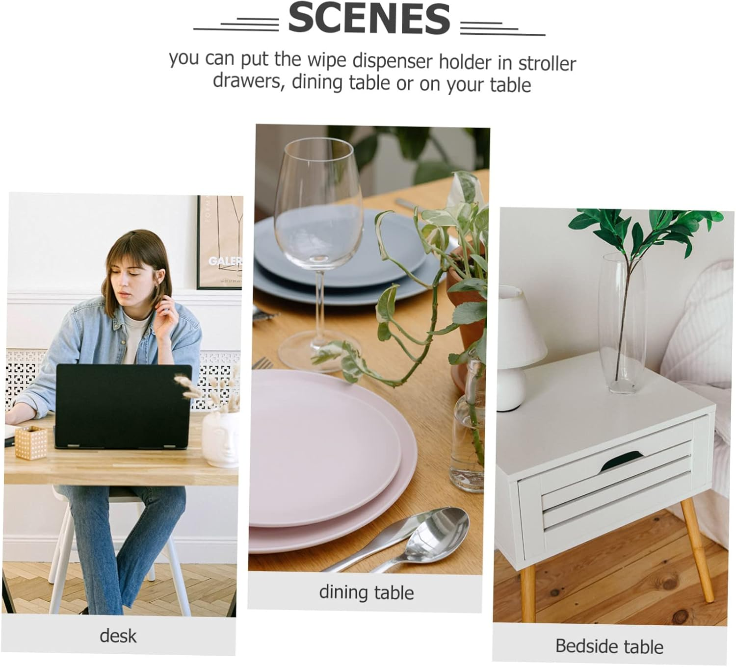 Refillable Wipe Dispenser Box with Dustproof Cover Capacity Portable Wipes Holder for Travel and Home Use Lightweight Compact for Stroller and Table image number 3