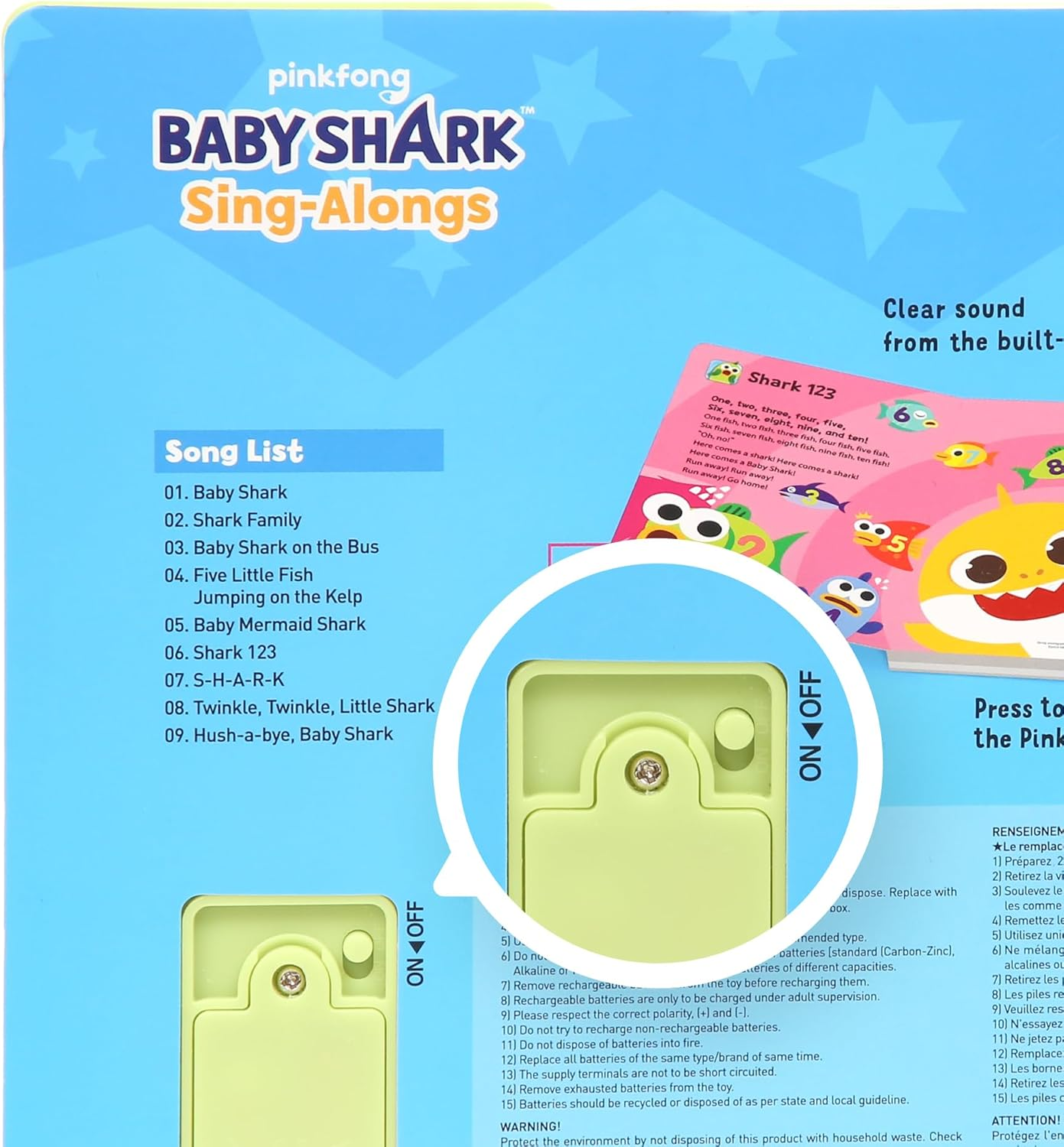 Baby Shark Sing-Alongs 10 Button Sound Book | Baby Shark Toys, Baby Shark Books | Learning & Education Toys | Interactive Baby Books for Toddlers 1-3 | Gifts for Boys & Girls image number 1