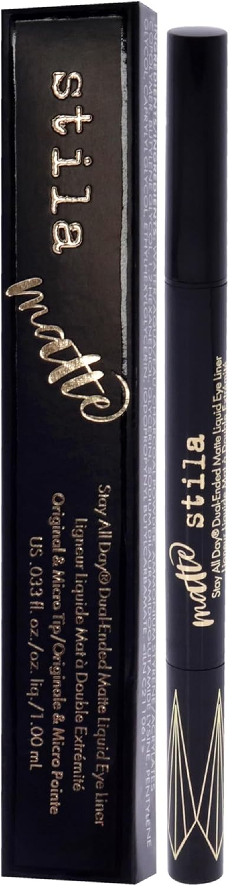 Stay All Day Dual-Ended Matte Liquid Eye Liner - Intense Black by Stila for Women - 0.33 Oz Eye Liner image number 2