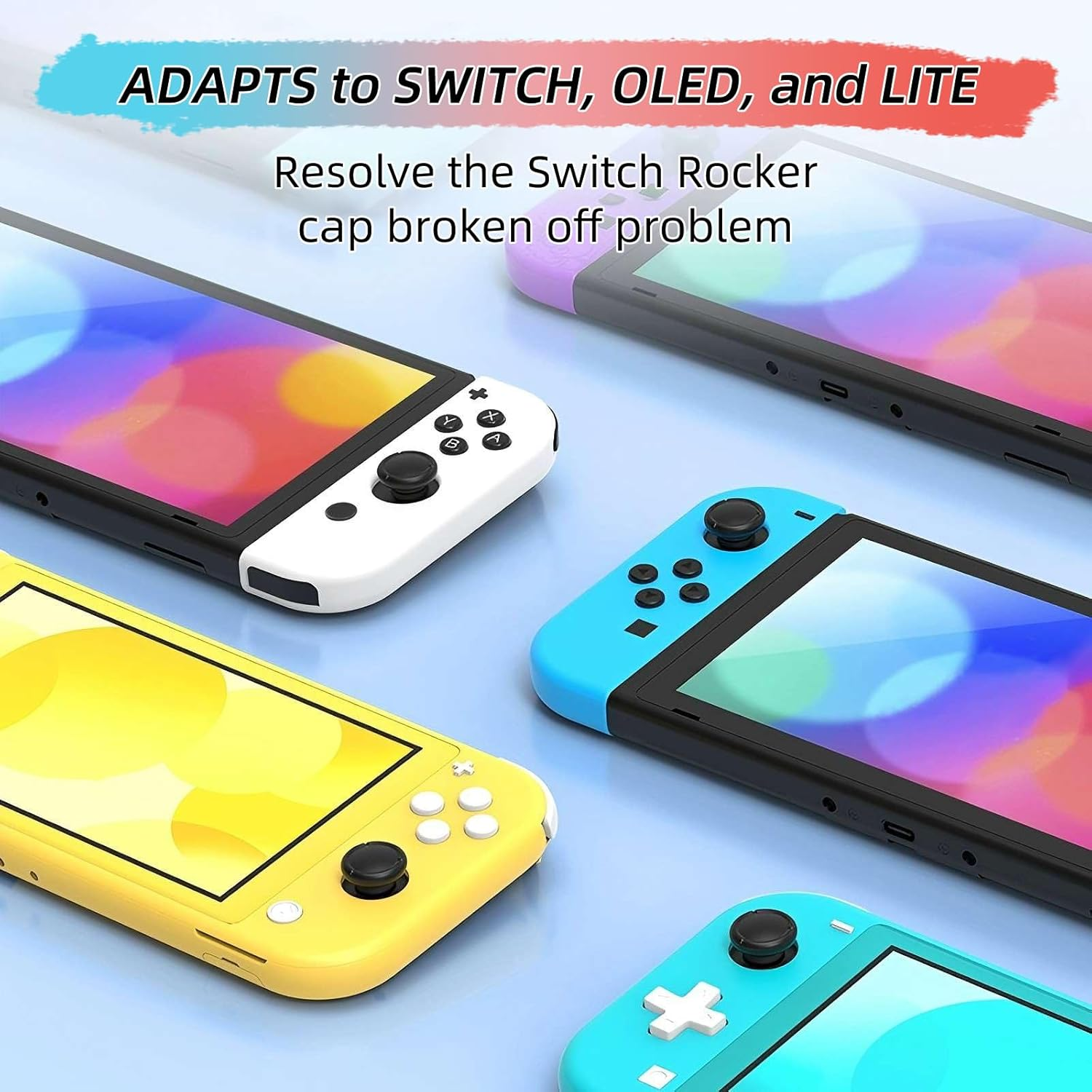 Replacement Joystick Covers for Nintendo Switch/Oled/Lite, Silicone Analog Joystick Cover Thumb Stick Cap, Thumb Grips for Nintendo Switch Joycon, Analog Stick Cover (8PCS Black) - 4Pcs Black image number 7