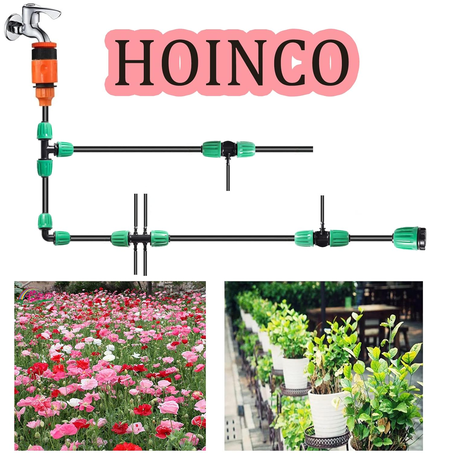 21 PCS Drip Irrigation Fittings Kit for 1/2 Inch to 1/4 Inch Irrigation Tube Anti-Drop Premiun Quality Fitting,Barbed Locked Nuts Connectors