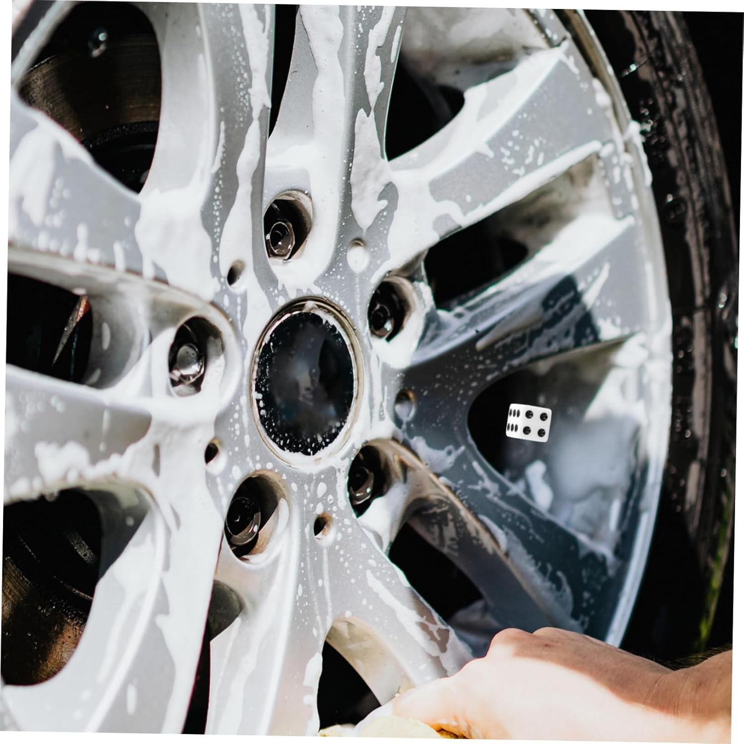 JECOMPRIS 10Pcs Dice Style Valve Stem Caps Leak Dust Caps for Bikes Vehicles Durable Transparent Covers Easy Installation Protection Against - White image number 2