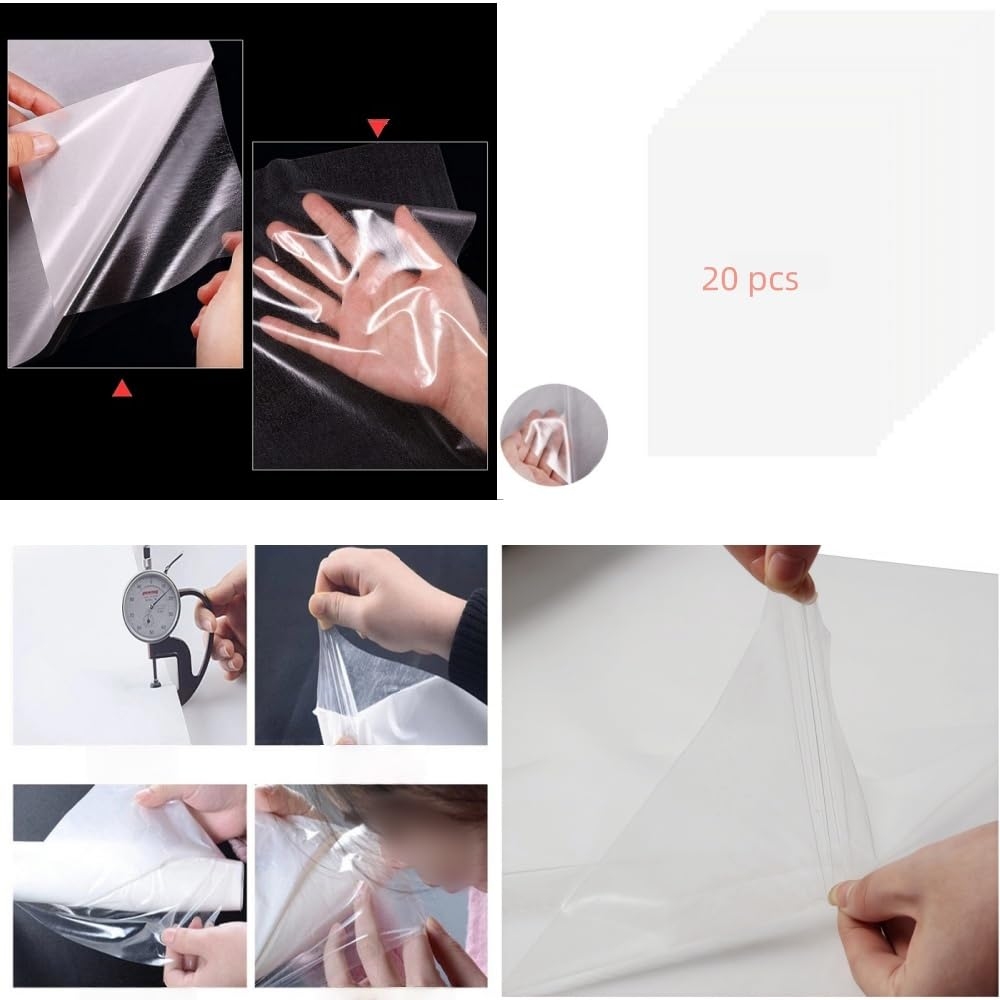 Iron on Adhesive Sheets 20PCS, Heavy Weight Double-Sided Heat Melt Fabric Glue Sheet, Fusible Adhesive Sheets, Press-On Patch Iron on Tape, Fusible Interfacing for Sewing, Heat and Bond image number 3