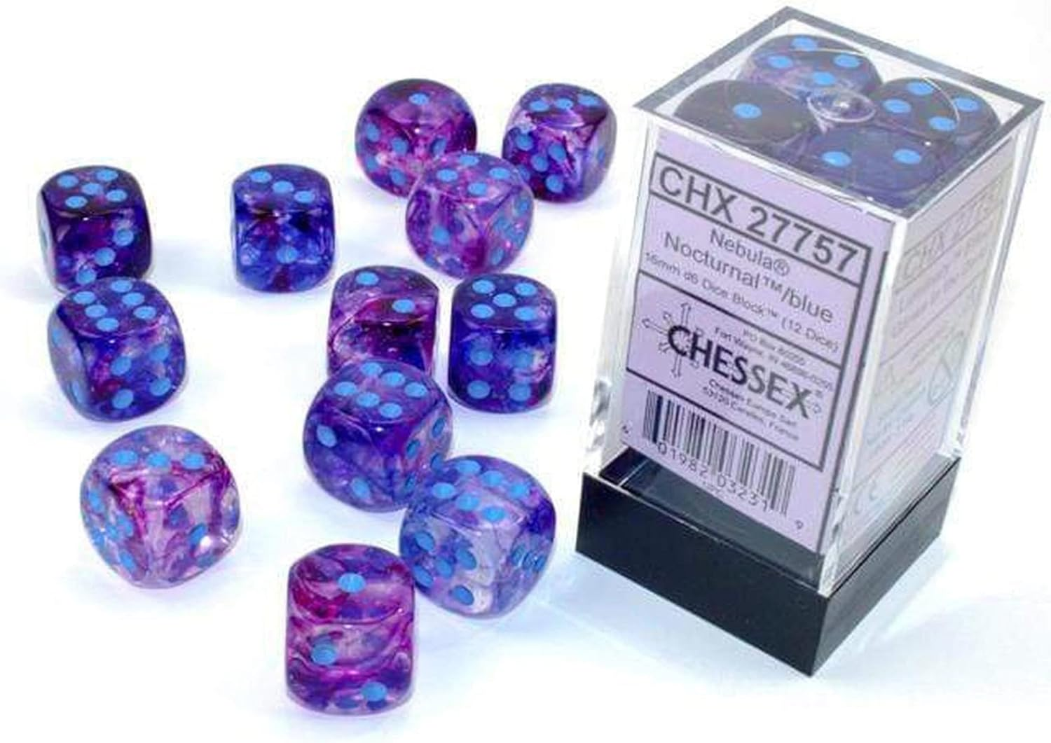 Nebula 16Mm D6 Oceanic/Gold W/Luminary Dice Block (12 Dice)