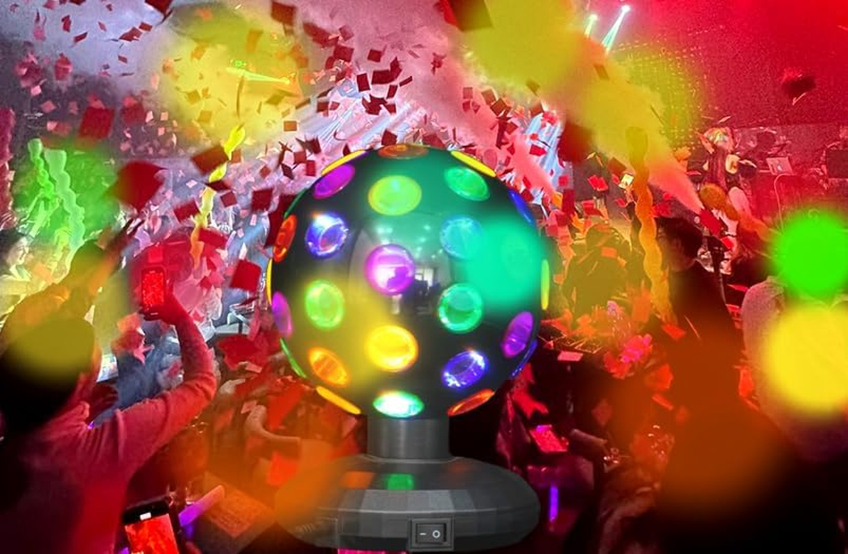Zycolor 360&deg; Rotating Disco Ball Light with Strobe & Multicolor Modes - Usb/Battery Powered Party Lights for DJ, Xmas, Bar Decor (Black)