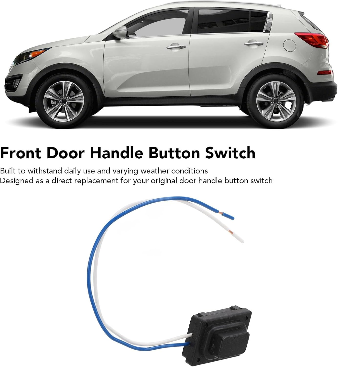 Exterior Outer Door Handle Button Switch Replacement for Sportage 2016-2021 Front Left Right with Direct Installation No Cutting or Splicing (Left) image number 5