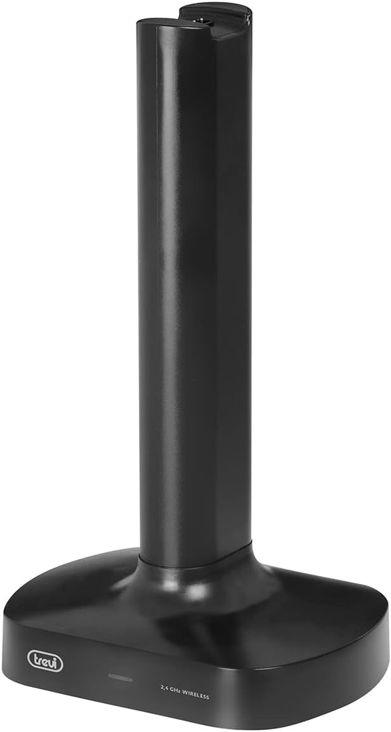 Trevi FRS 1580 TW TV Headphones Wireless Rechargeable Wireless 30 Meters Range Charging Stand Black