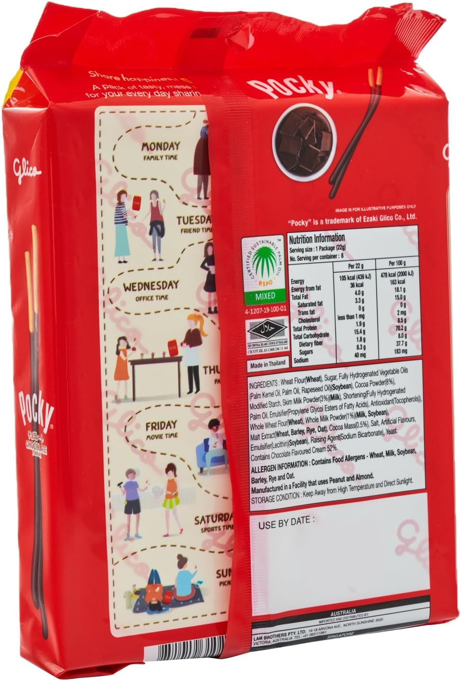 Glico Pocky Value Pack Chocolate Flavour 22G 8 Sachets