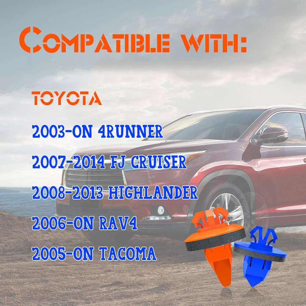 50PCS Fender Flare Clips, Push Door Trim Fastener, Fender Flare Retainer Clips Compatible with 4Runner, FJ Cruiser, Highlander, RAV4, Tacoma - Replace OEM: 75495-35010 75397-35010 image number 5