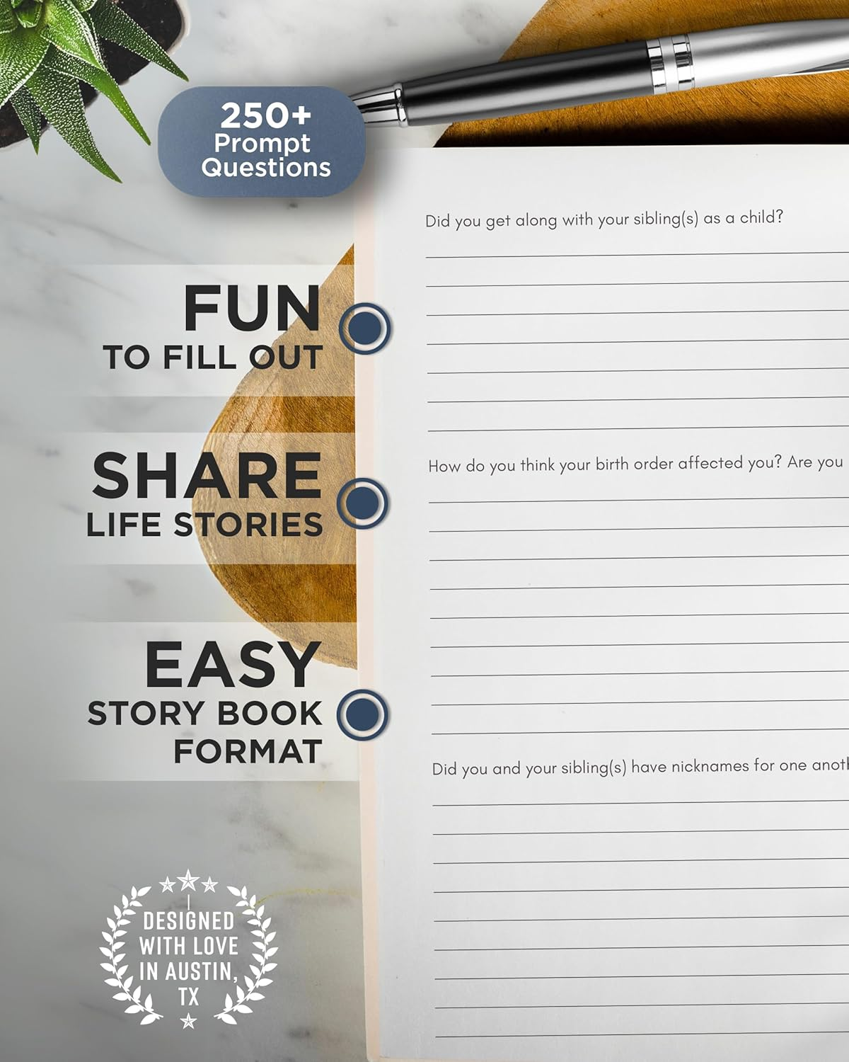 Brother'S Story Journal: a Meaningful Keepsake for Brother to Share His Life Journey and Memories, Book Includes 250+ Prompt Questions, Sentimental Gifts Idea for Father'S Day, Birthday, Christmas image number 3