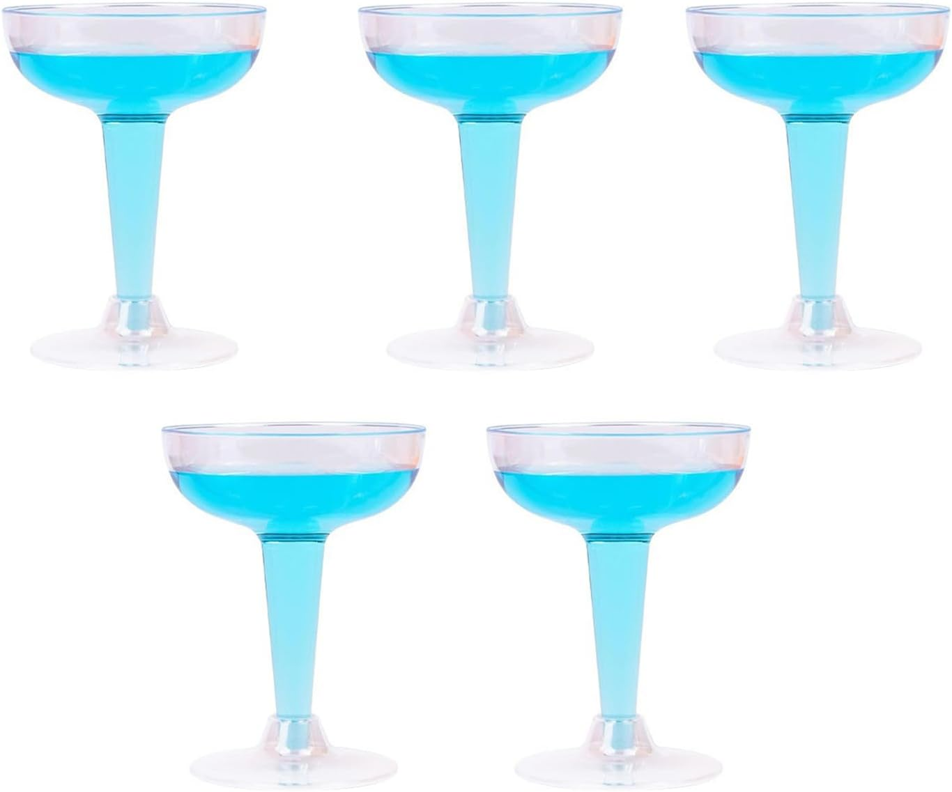 25 Pcs Transparent 4 Ounce Re-Usable Champagne Flutes Margarita Cups Cocktail Glasses