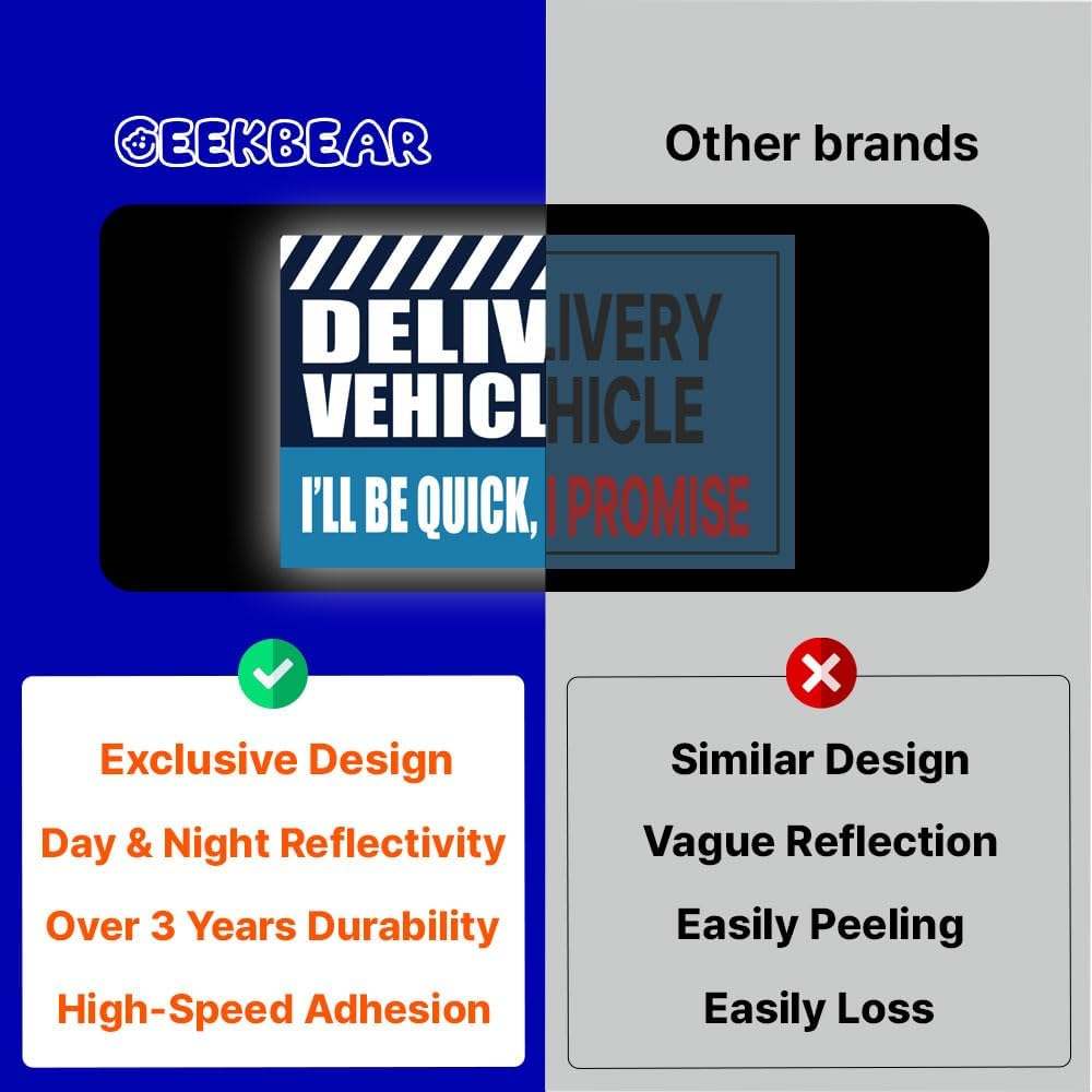 GEEKBEAR Delivery Vehicle Car Magnet (Set of 3)&hellip; (Red) image number 2