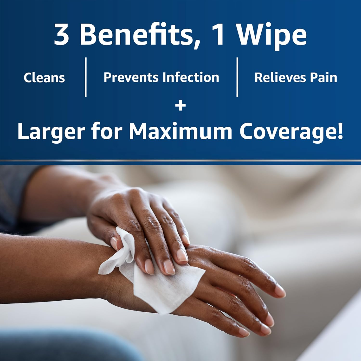 Dermoplast 3-In-1 Medicated First Aid Cloths, Analgesic & Antiseptic Wipes for Treating Minor Cuts, Scrapes and Burns on the Go, Sting Free Formula, 10 Individually Wrapped Cloths (Packaging May Vary) image number 1