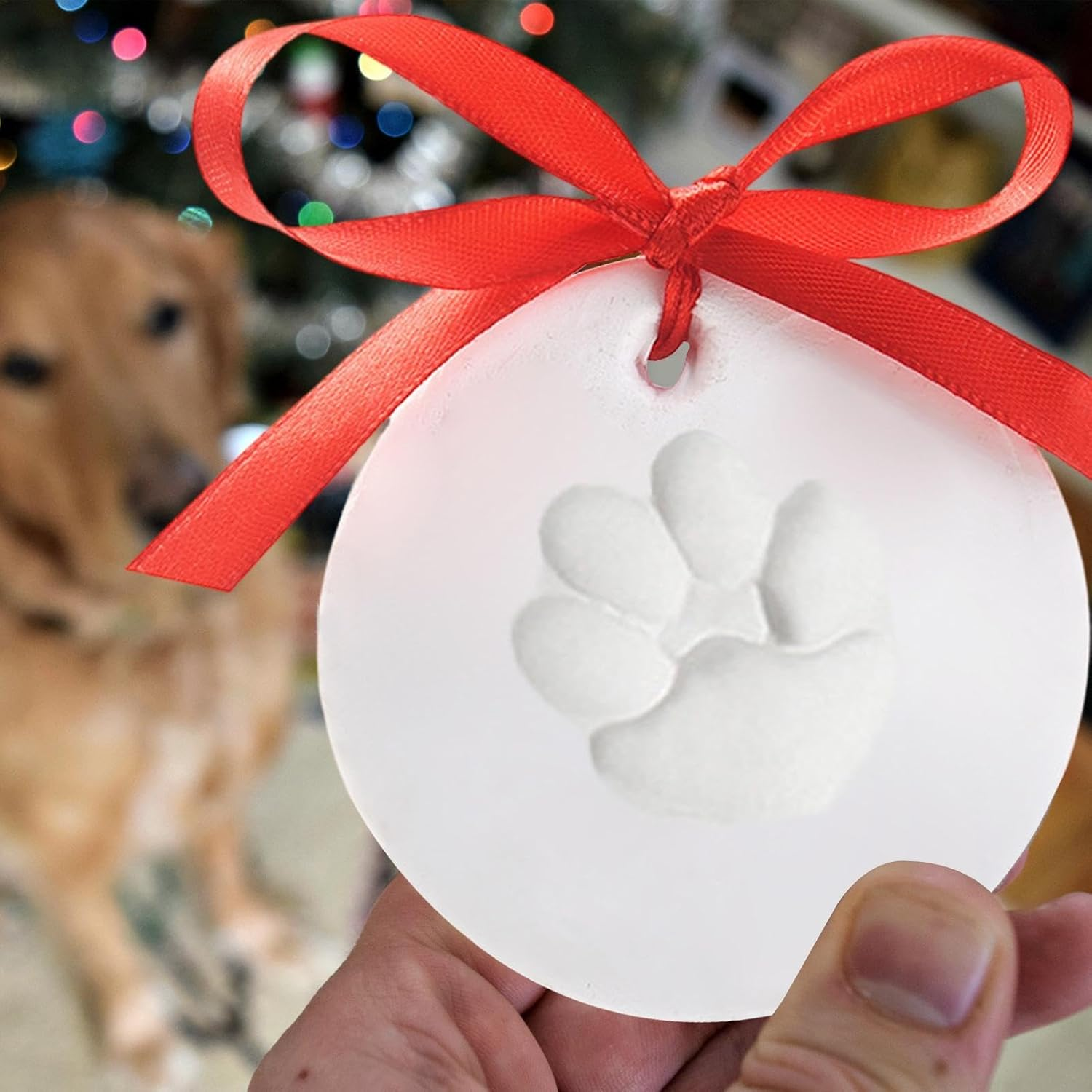 Moreeulsi Paw Print Kit for Dogs,Air-Dry Dog Paw Print Impression Kit | Dog Paw Print Kit, Clay Keepsake for Dogs, Pet Footprint Memorial Impression for Family Ornament image number 4