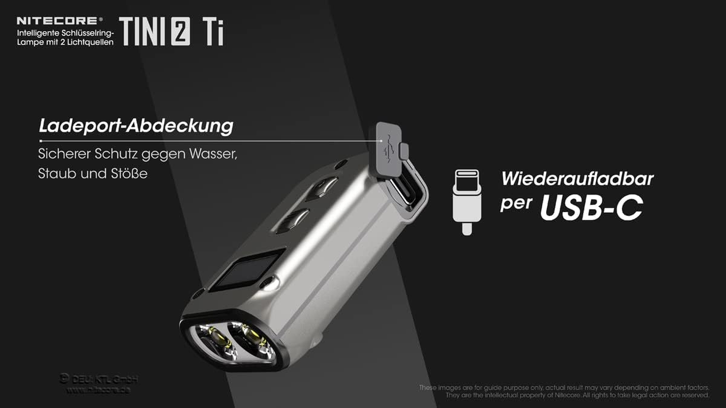 Nitecore TINI 2 Titanium Rechargeable LED Keychain Flashlight image number 3