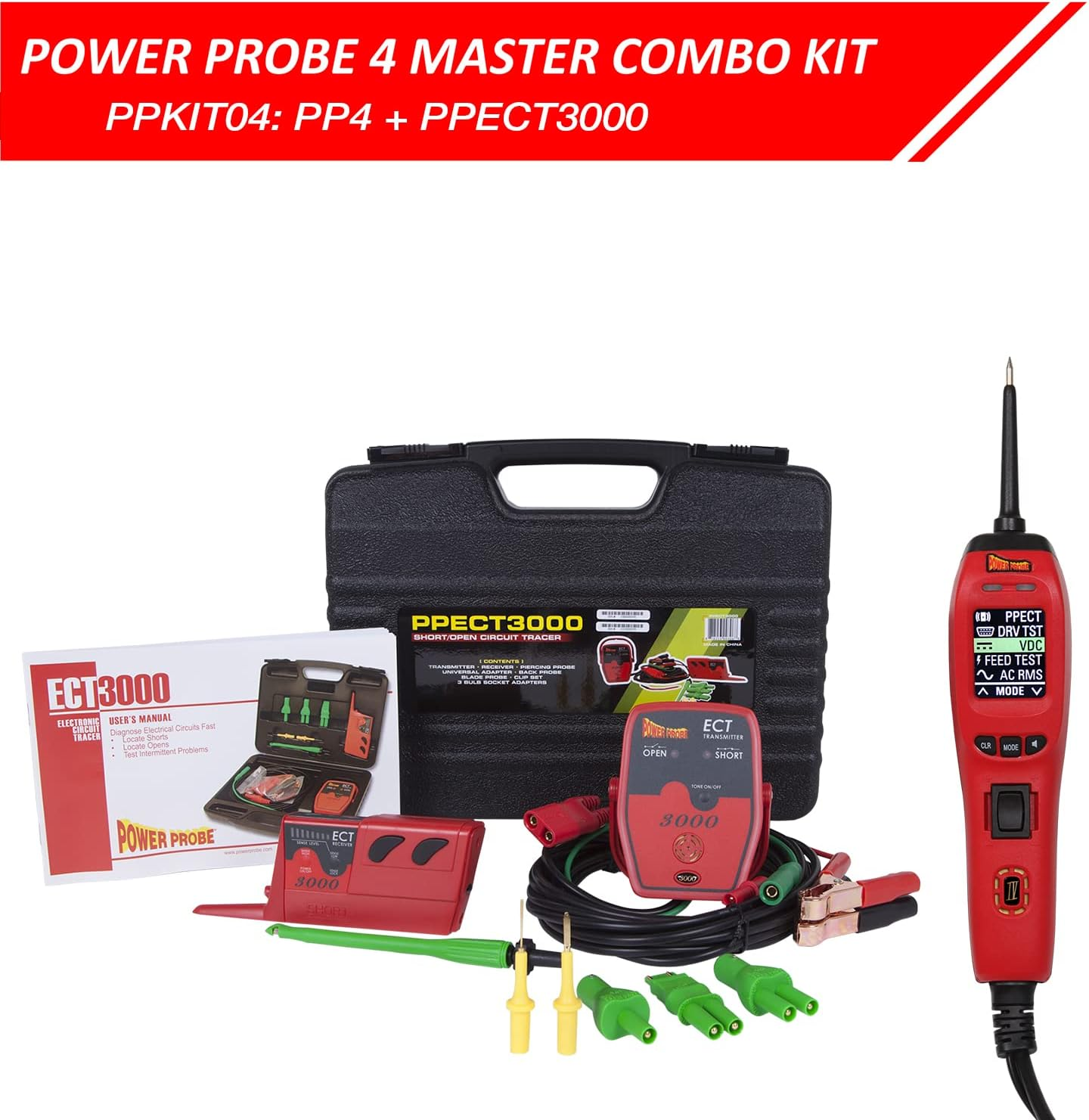 POWER PROBE IV Master Combo Kit - Red (PPKIT04) Includes Power Probe IV with PPECT3000 and Accesso image number 4