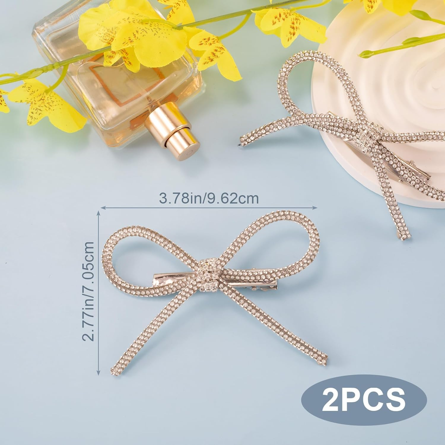 Rhinestone Bow Hair, Glitter Hair Clip, Rhinestone, Crystal Bow Hair Clip, Silver Hair Clip, Wedding Hair Accessories, Bridal Hair Clips, Rhinestone Hair Clips Bows, Crystal Bow Hair Clip image number 4