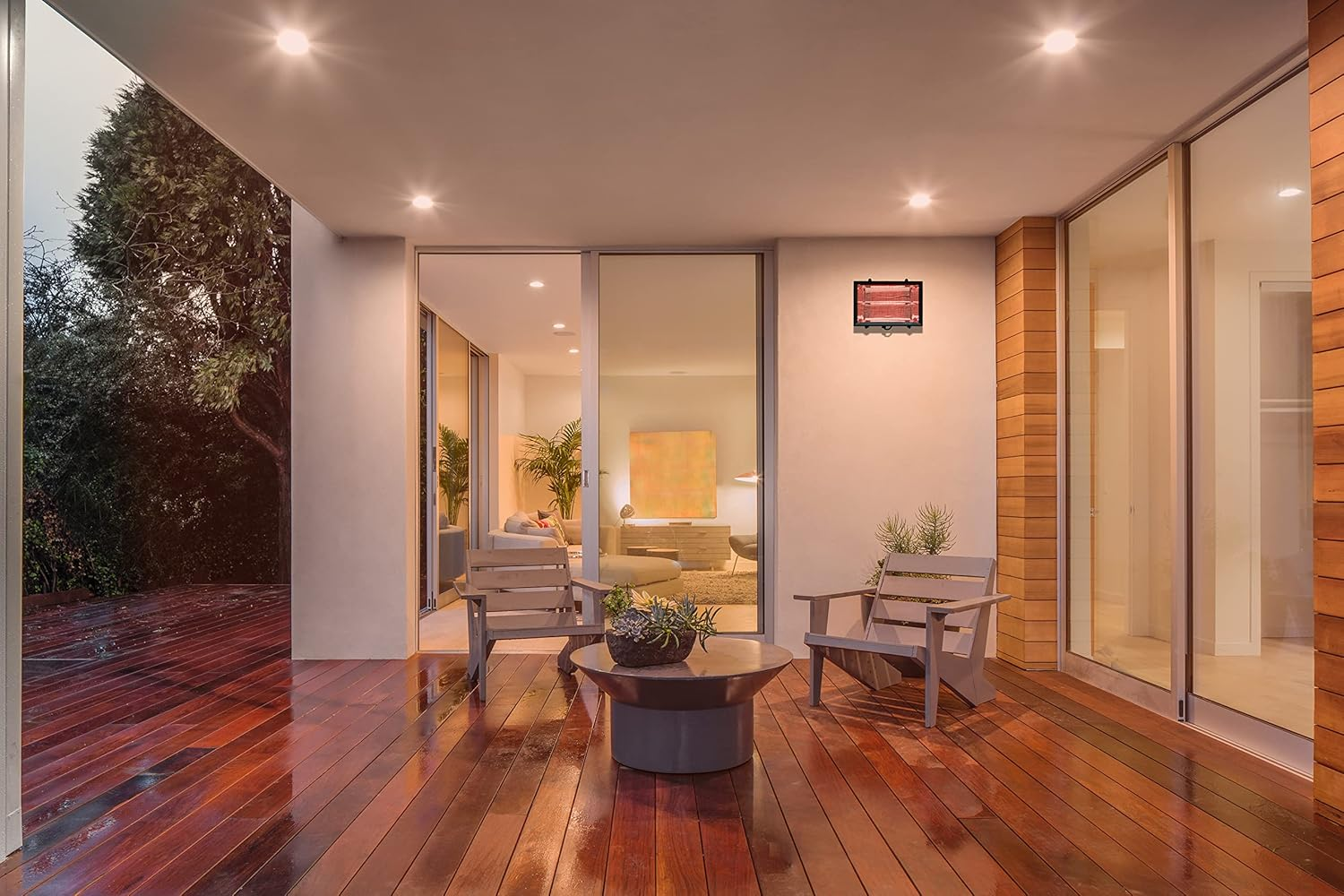 Knightsbridge Outdoor Infared Heater with Mesh Grille in Black, HEOD1309BK Supplied with 3M of Pre Wired Cable + UK Plug