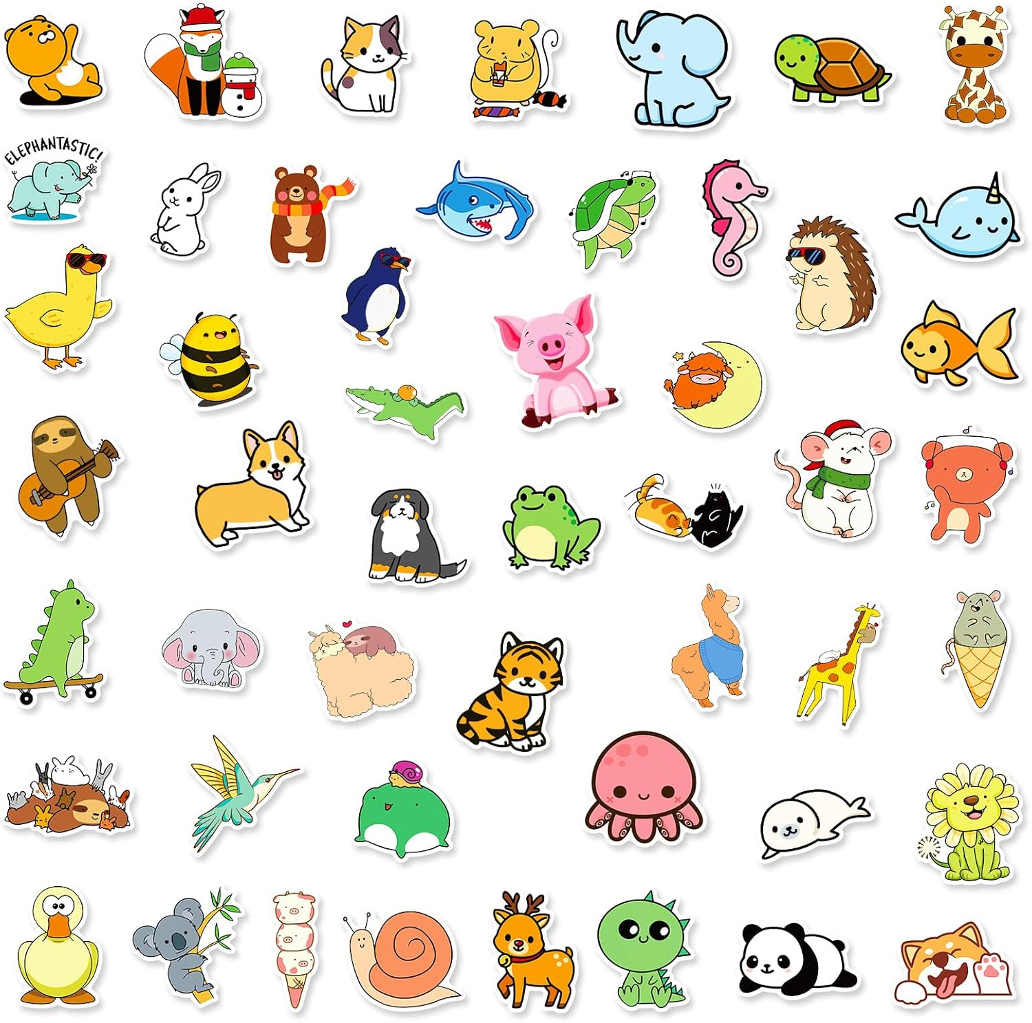100 Pcs Cute Water Bottle Stickers for Kids &ndash; Kawaii Vinyl Animal Stickers Pack for Laptop Phone Skateboard Journal &ndash; Waterproof Aesthetic Stickers for Girls Boys Teens Teachers image number 4