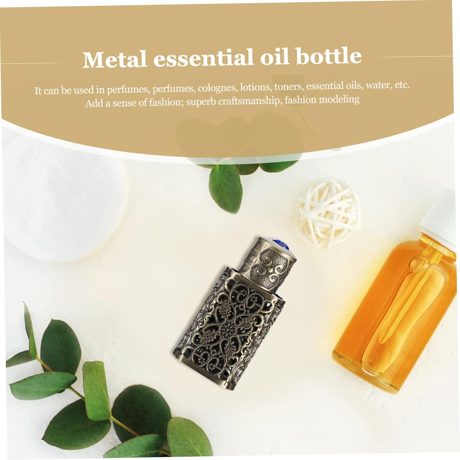 3Pcs Essential Oil Bottle Perfume Spray Bottles Hollow Engraving Cosmetic Dispenser for Travel and Daily Use image number 6