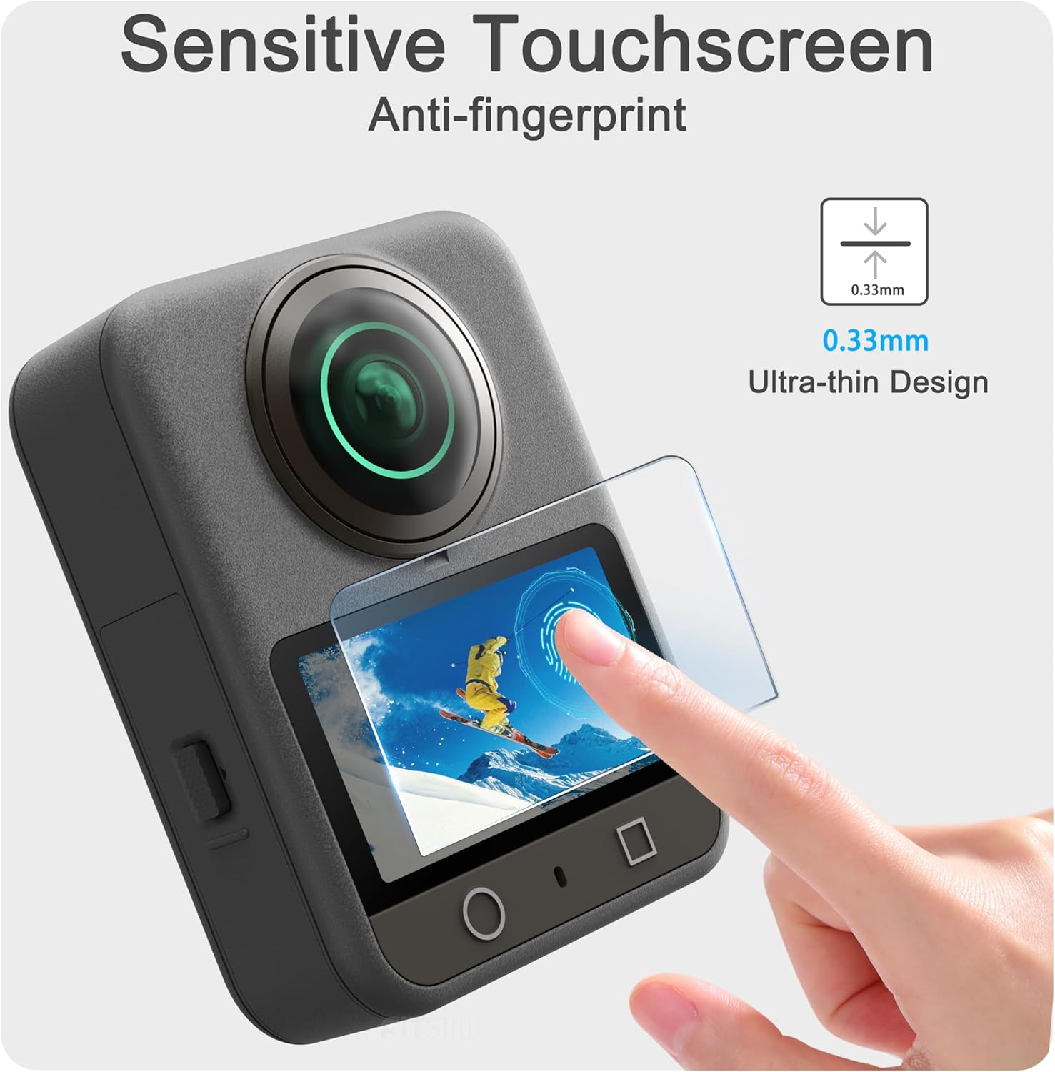 Fitstill Screen Protector 3 Set for DJI OSMO 360, Optictempered Glass 9H Hardness HD Anti-Fingerprint，Osmo 360 Accessories image number 1