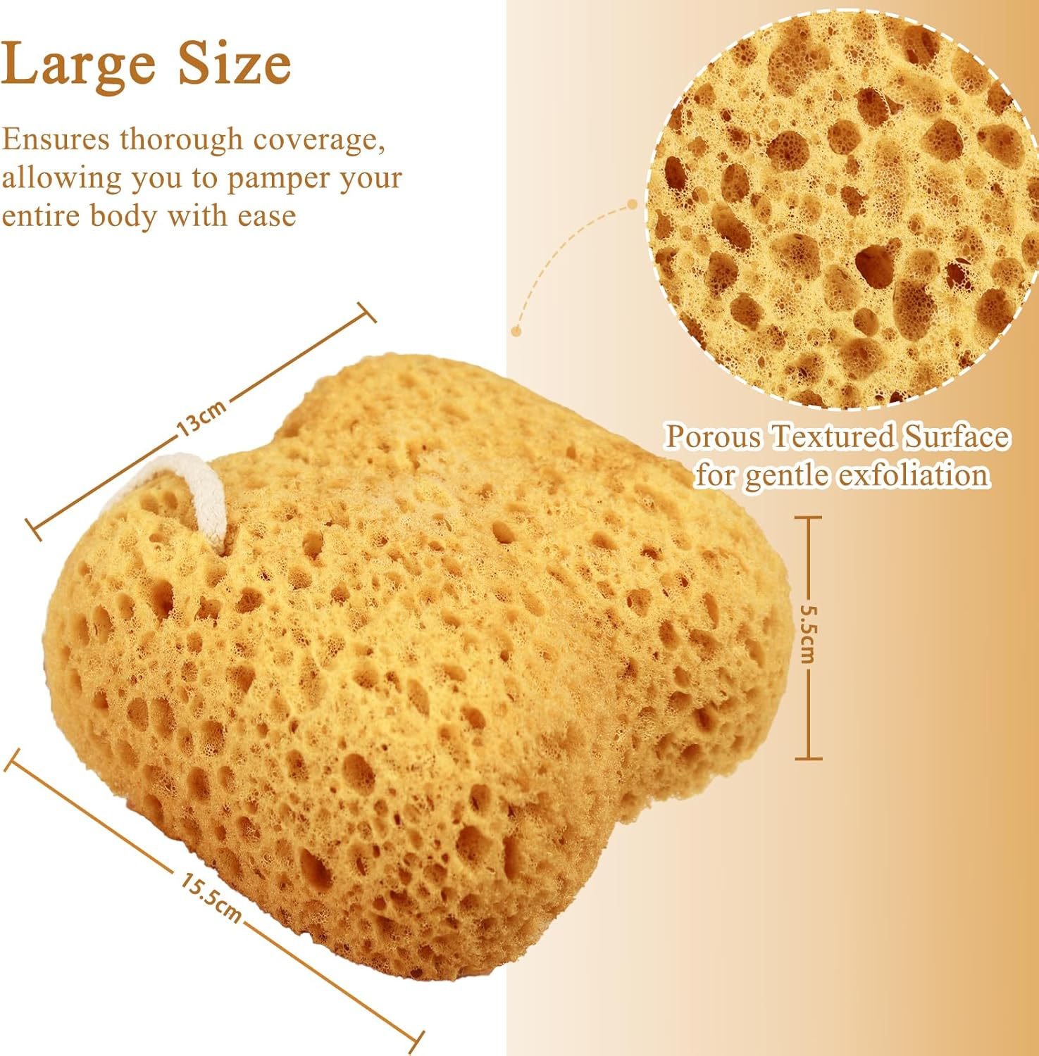 Azymi Sponges Bath, 2Pcs Larger Shower Sponges for Women Men, Exfoliating Body Sponge Dense Foam for Gentle & Deep Cleansing, Ultra-Soft for Sensitive Dry Skin image number 2