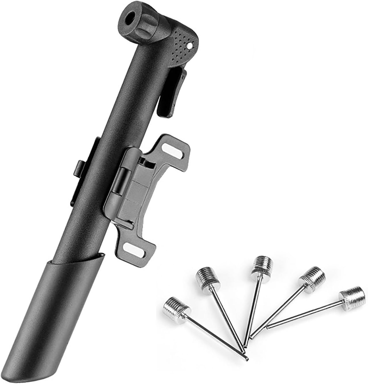 YAKESD Sports Ball Pump with 5 Needles, Portable Hand Pump Ball for Volleyball, Basketball, Football & Soccer Ball, Easy Push & Pull System (Black) image number 5