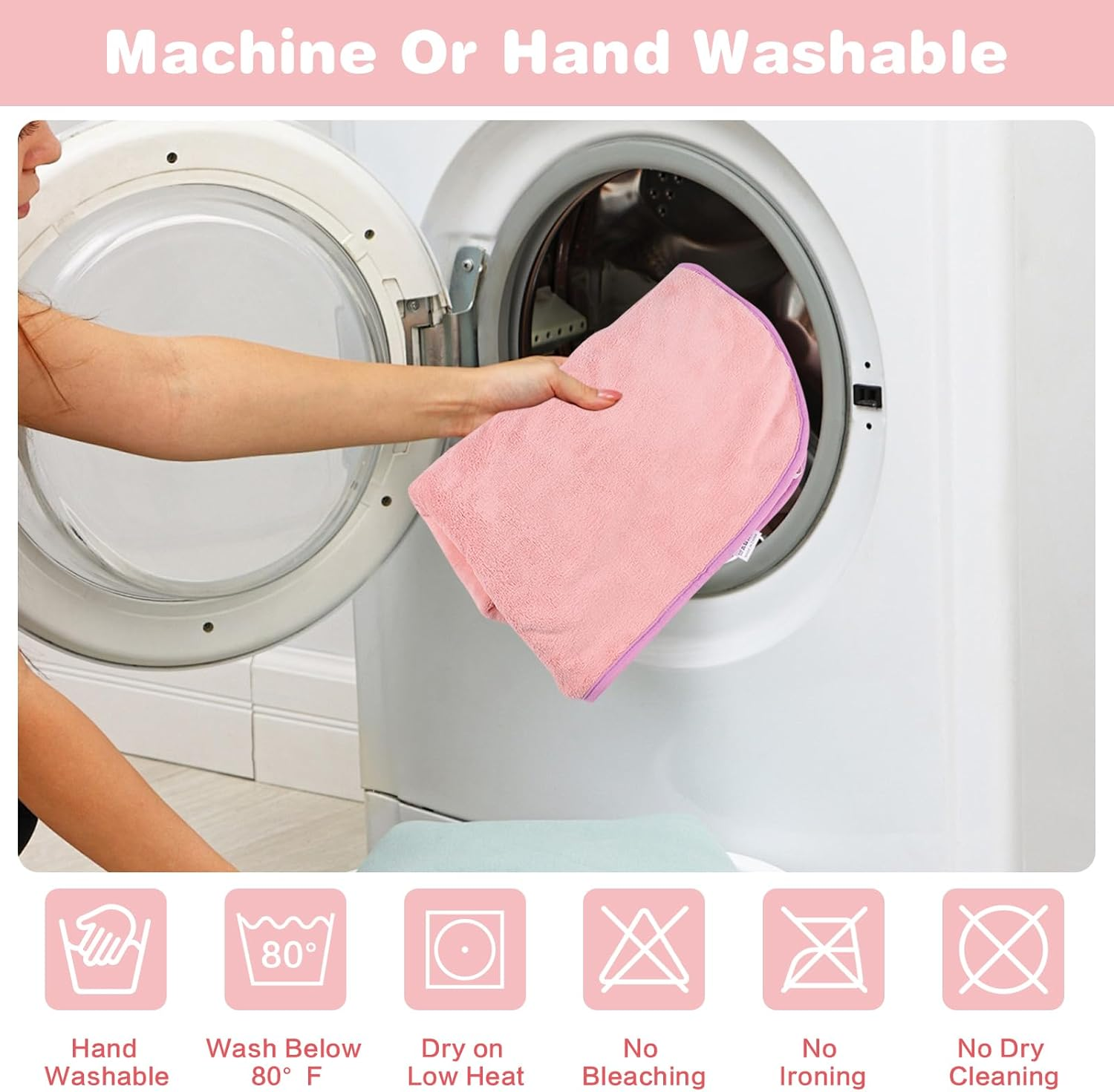 Fnaobai Pet Bathrobe for Dog Cat Absorbently Quick Drying Coat Cute Dogs Bath Towel Hooded Robe Adjustable Collar & Belly Strap for Pool Beach (Pink, XS) image number 5