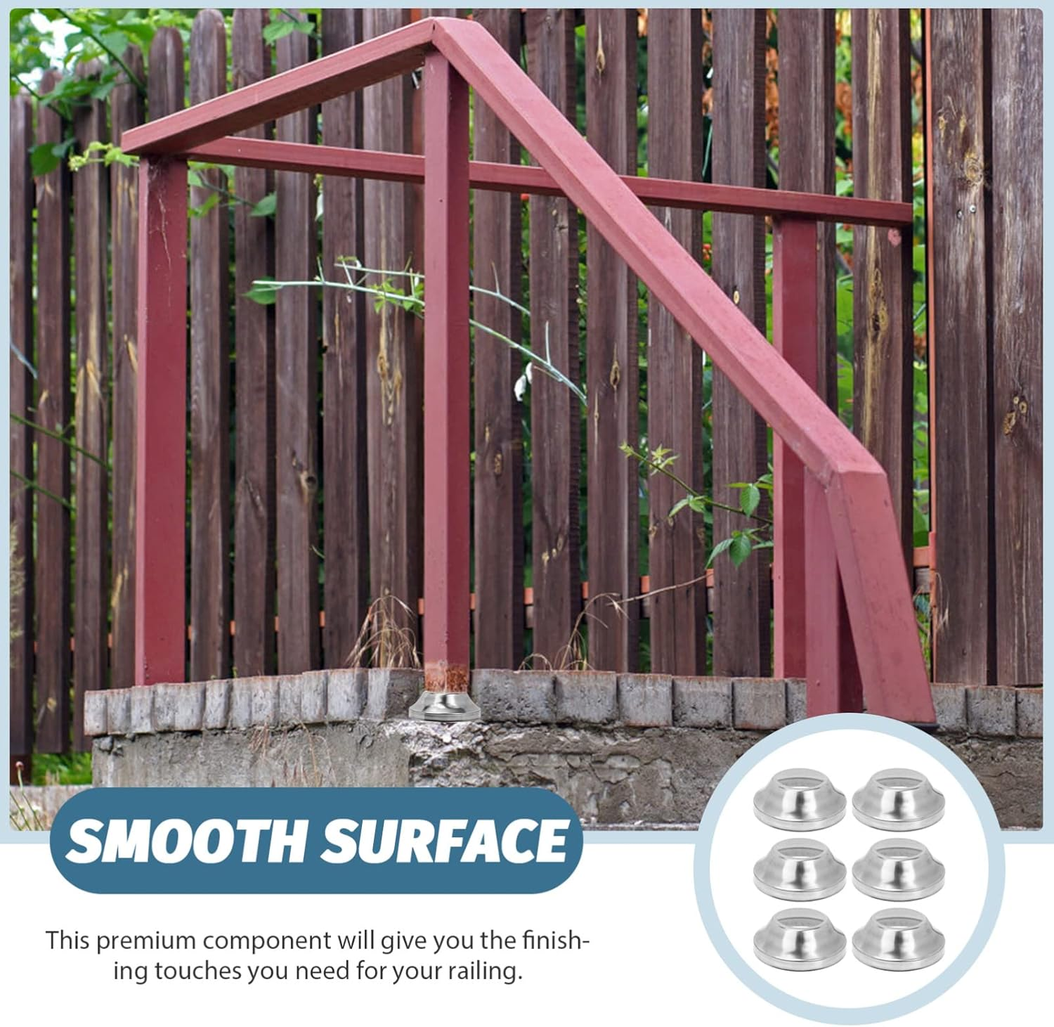 Homoyoyo 6Pcs Railing Support Post Base Trim Bracket Post Skirt round Tube Anchor