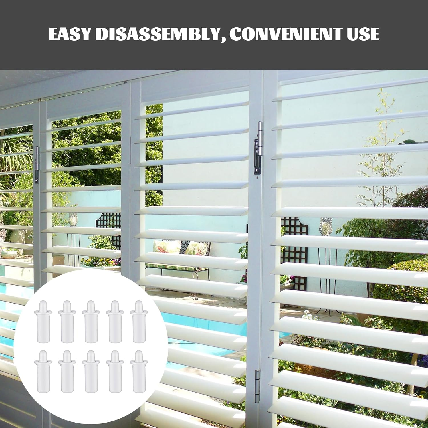 Plantation Shutter Pins, 40PCS Shutter Louver Spring Replacement Pins, Window Shutter Hardware, Blind Bolt, Movable Blade Repair Parts, Plantation Blind Louver Staples Movable Blade Repair Parts image number 2