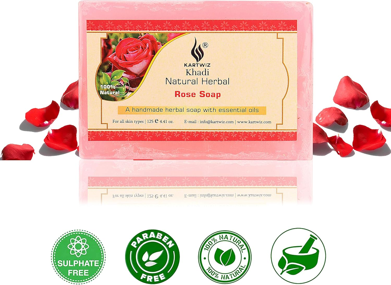 Khadi Natural Herbal Bathing Handmade Assorted Soap with Essential Oils || Pack of 8 image number 4