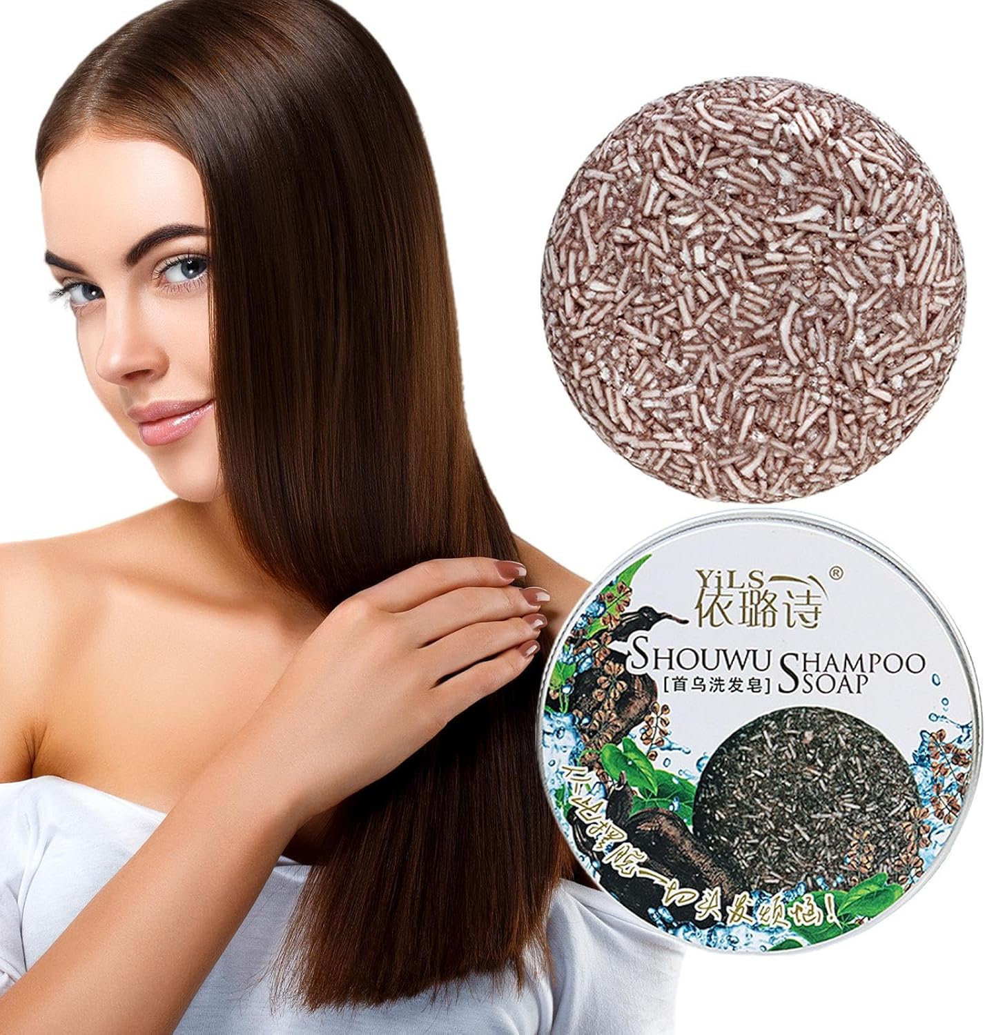 Soap Hair Growth - Natural Grey Hair Soap Bar,Nourishing Soap Bar, Moisturizing Solid Shampoo Restore Natural Hair Color Helves image number 1