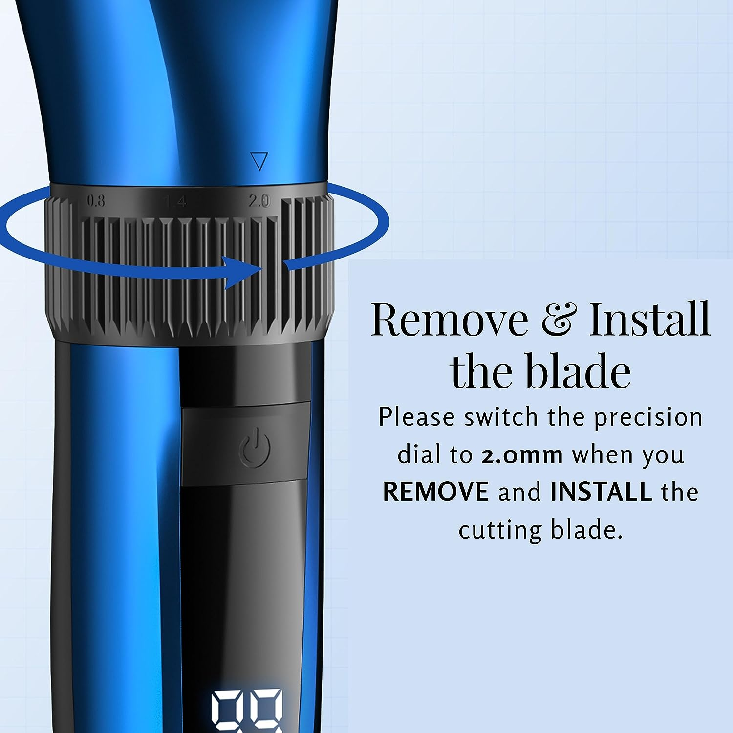 Barberboss Wireless Self Sharpening Beard and Hair Trimmer Waterproof with Ceramic Blades LED Display Quick Charge and 8 Color Comb Attachments QR-2082 image number 2