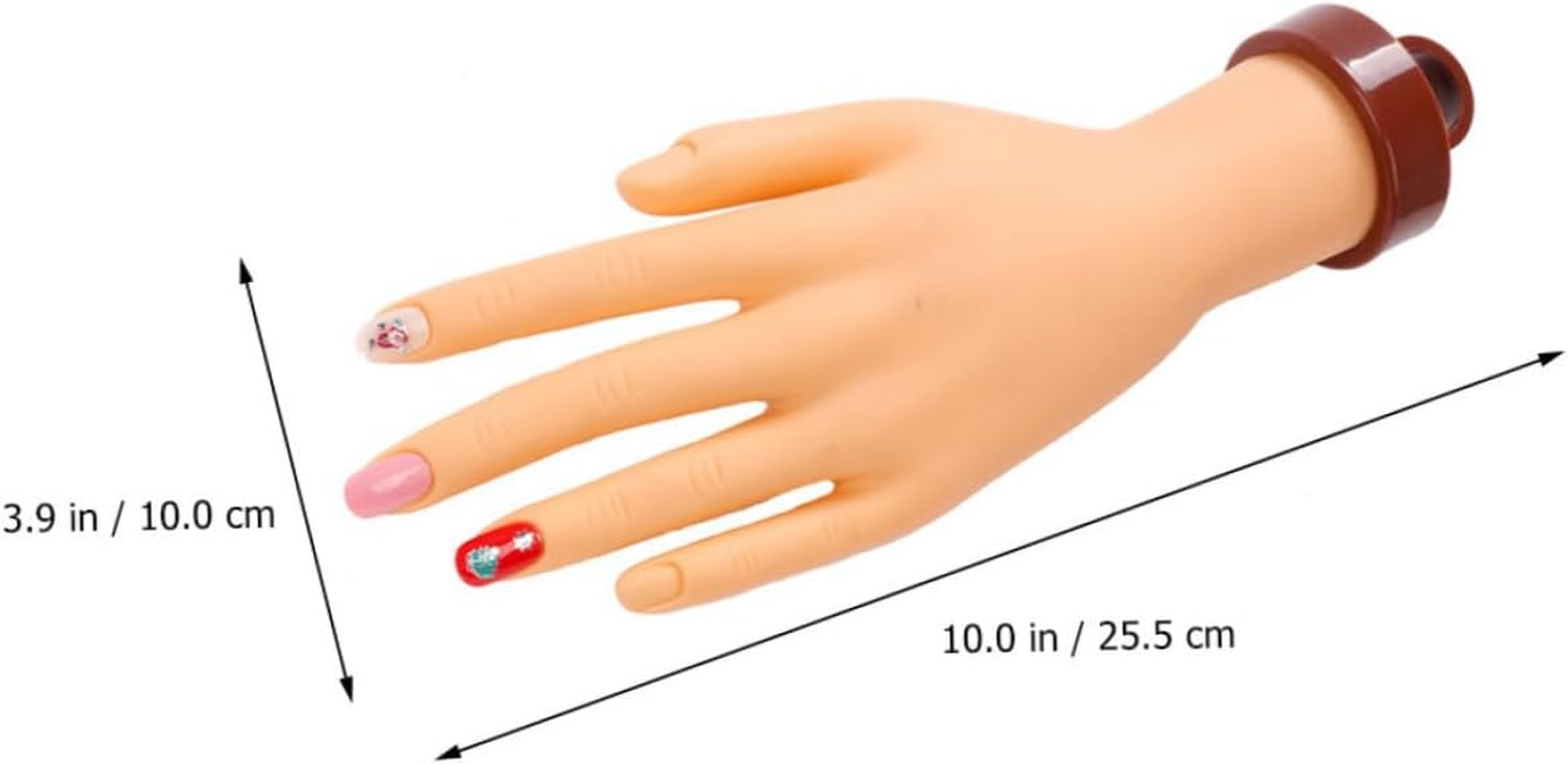 ADOCARN Flexible Manicure Model Simulated Hand Fake Nails Nail Art Wear Portable Hand image number 6