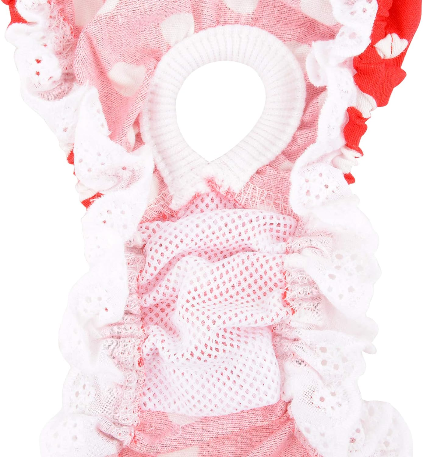 ZUNEA Small Dog Nappies for Female Dogs Reusable Washable Dog Diapers Cute Polka Dot Pet Sanitary Nappies with Adjustable Brace Puppy Physiological Pants Non-Absorbable Nursing Diaper image number 5