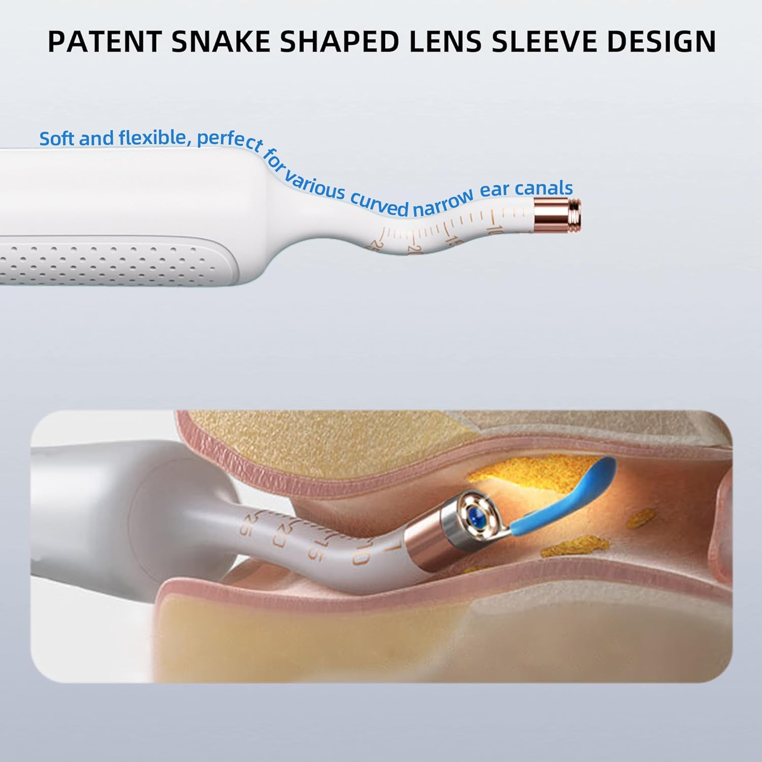 R1 Pro Visual Earwax Removal Ear Cleaner Kit Earscope Ear Wax Remover Tools Smart Ear Pick Kit with Camera for Ios & Android (Blue) image number 2