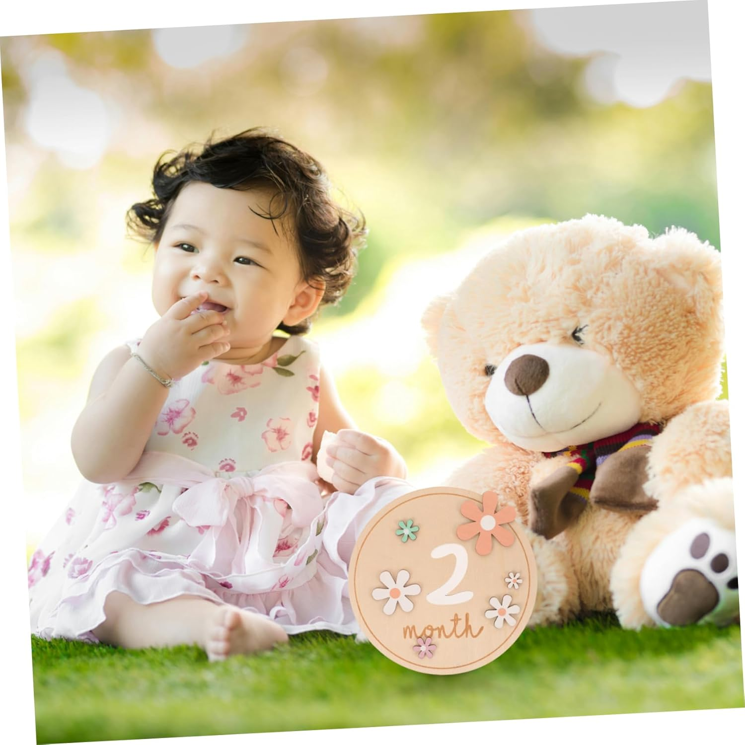 UPKOCH 1Set Cards Monthly Signs for Newborn Photography Props Announcement Discs for Boys Girls and Lightweight Design image number 4