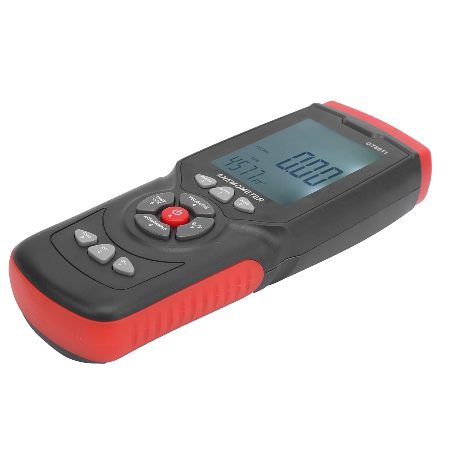 Omabeta Anemometer, Digital LCD Handheld Compact Thermal Wind Speed Meter, Air Velocity Measurement Device for Factory Office Use