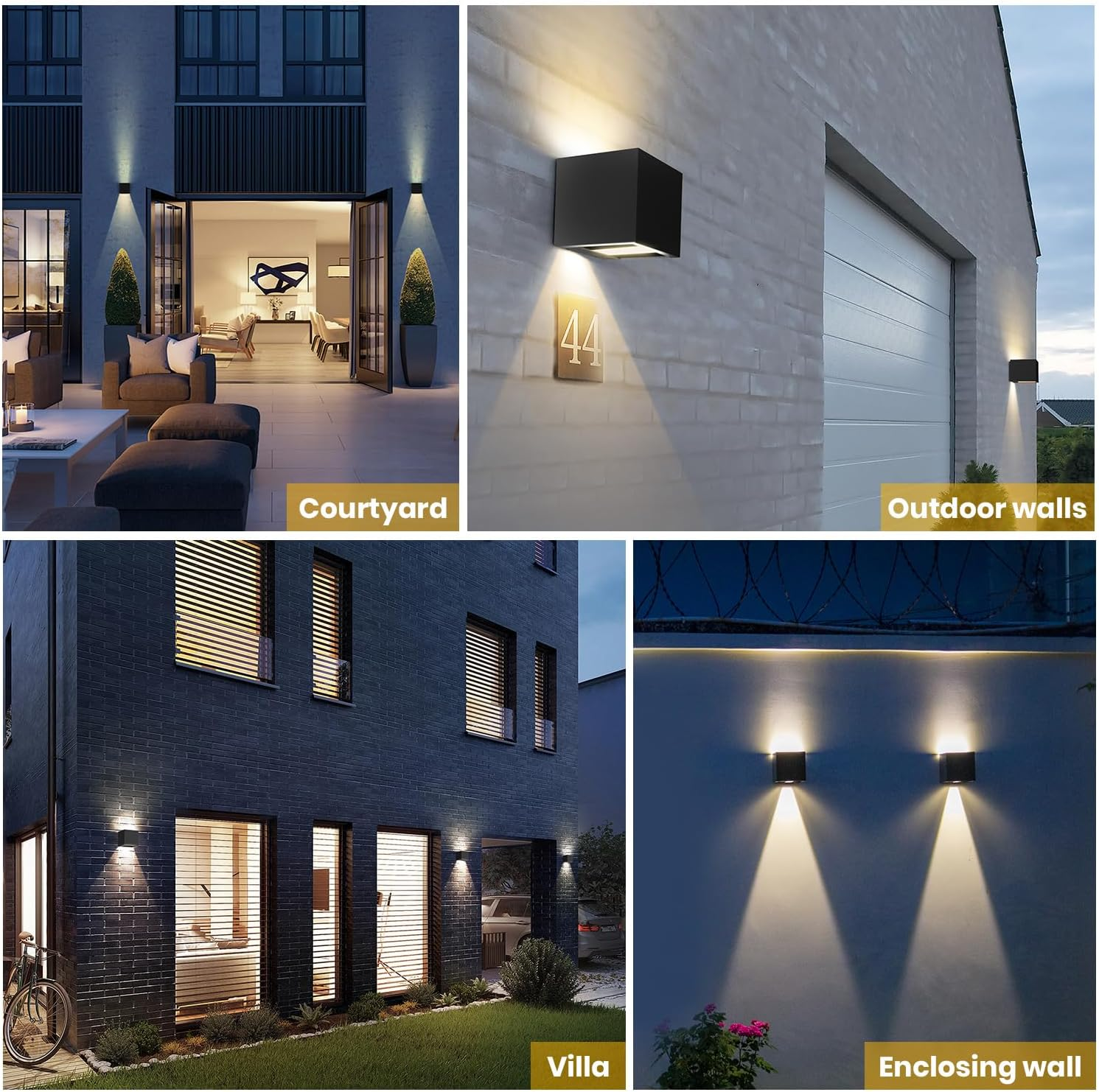 SOTTLOT Solar Wall Lights, 4000K 700LM up and down Solar Lights Outdoor Waterproof, Super Brightness Cube Design LED Solars Outdoor Light Decorative for Porch Patio Yard Fence image number 4