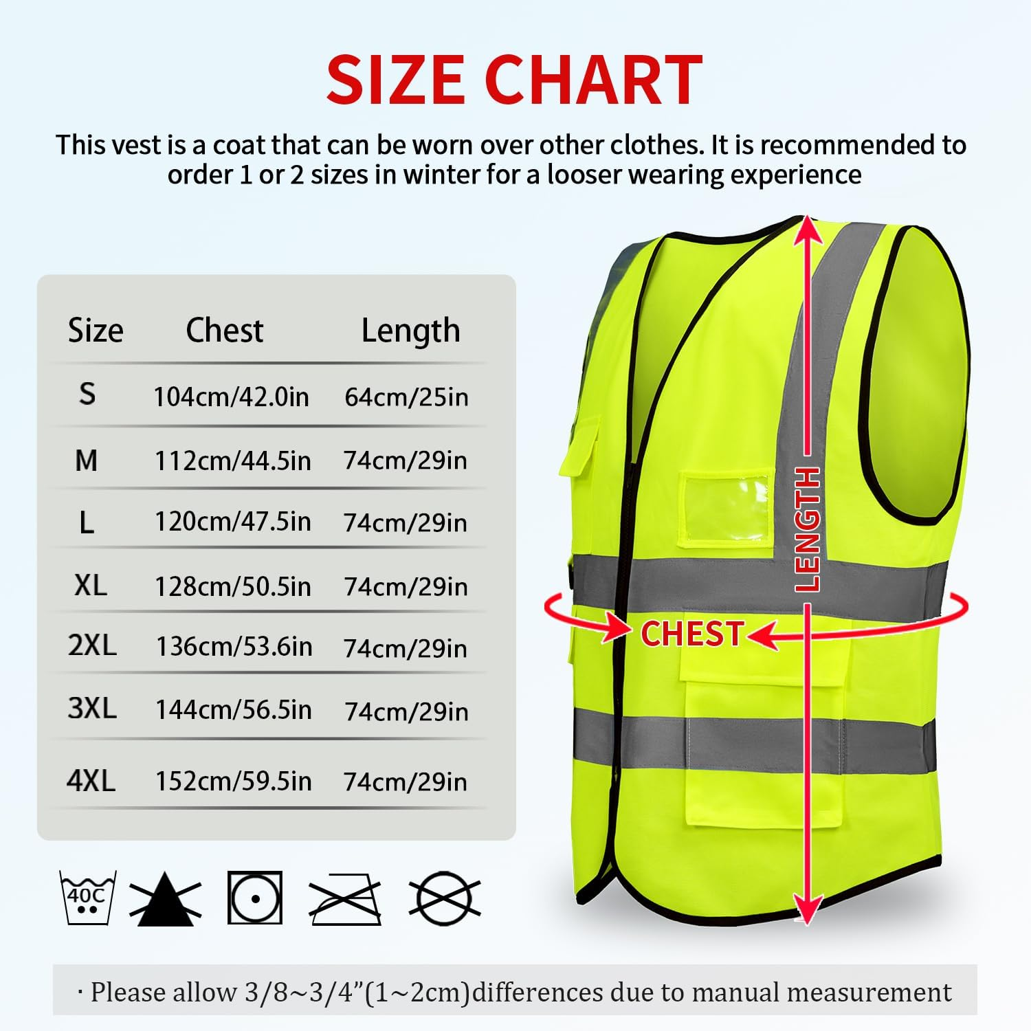 YUANVEST Hi Vis Vests for Men Women 5 Pockets,High Visibility Reflective Safety Security Vest,2-Inch Reflective Strip High Visibility Vest,Meets ANSI/ISEA Standards image number 5