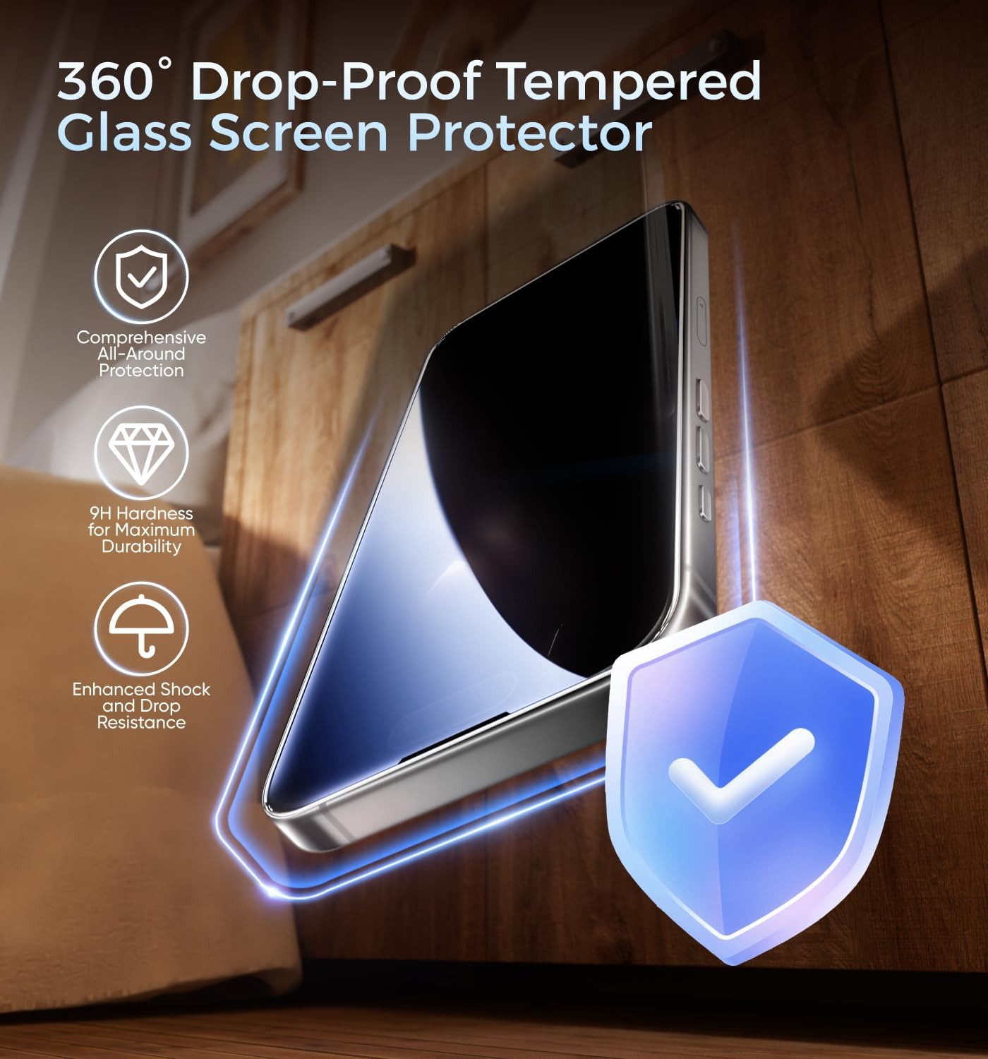 MAGIC JOHN 3Rd Gen Upgraded for Iphone 16 Privacy Screen Protector 6.1 Inch, 25&deg;Anti-Spy Screen, Shockproof Tempered Glass, Auto Dust-Removal, Bubble Free, Easy Installation, 2 Pack image number 5