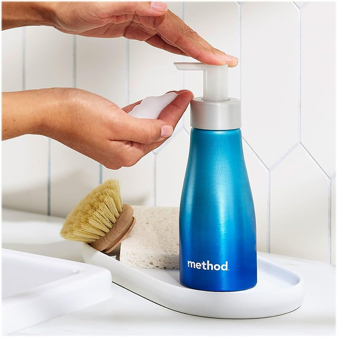 Method Foaming Hand Wash Concentrates Starter Kit, Sea Minerals, 1 Reusable 10 Fl Oz Bottle and 2 Recyclable 1 Fl Oz Refills