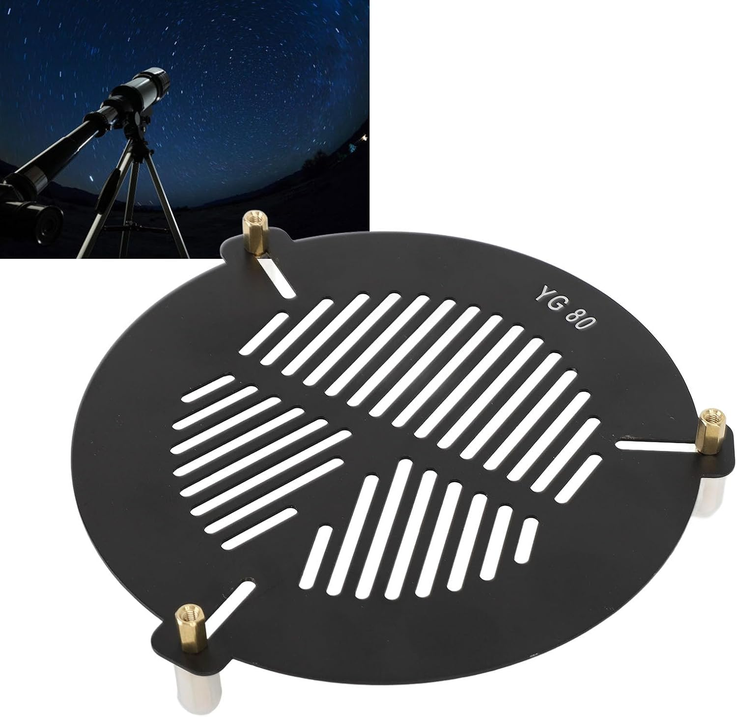Telescope Focusing Mask, Bahtinov Mask for 84 to 115Mm Outer Diameter Astronomical Telescopes, Aluminum Alloy Fishboneplate for Reflector Refractor image number 4