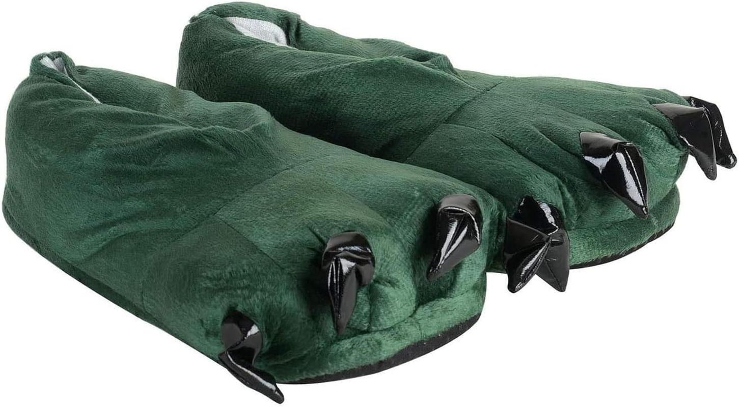 Fashionfits Unisex Soft Plush Home Slippers Animal Costume Paw Claw Shoes, Green, Large image number 6