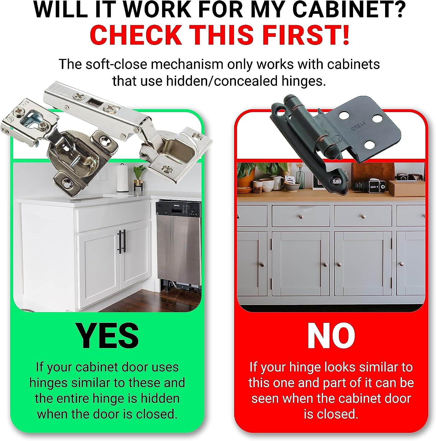 Rok Hardware 25 Pack Soft Close Damper for Cabinet Doors/Compact/Soft Close Adapter/Hardware/Nickel/Hinge image number 5