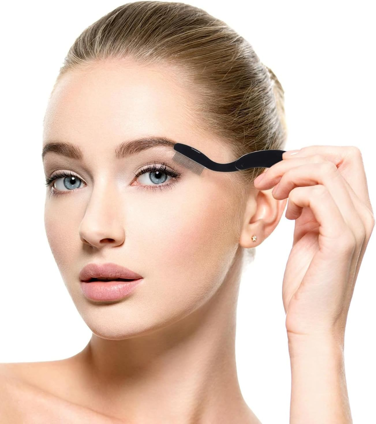 2 Pack Folding Eyelash Comb Lash Separator Tool, Black Eyebrow Comb Metal Teeth Eyelash Brush Tool for Lash Brow Makeup Beauty Tools image number 5